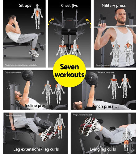 Everfit Multi Station Weight Bench Press Fitness Weights Equipment