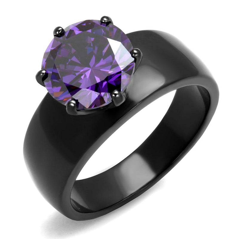 【BLACKPURPLE】[BLACKLABEL] Felix Big Cubic Ring Black & Purple Celtic Tungsten Ring - DR-Purple Black Six