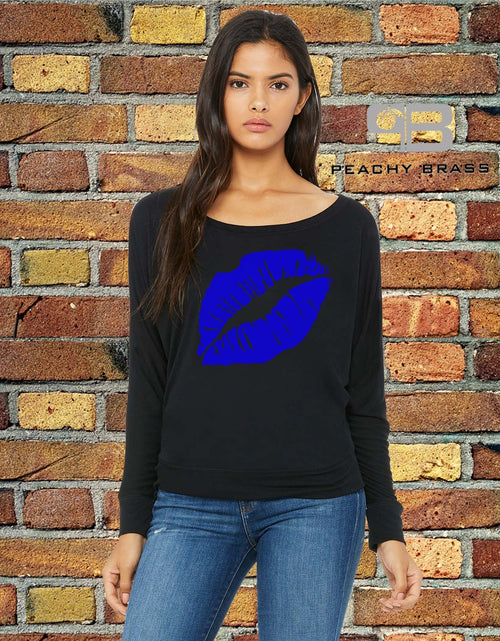 Load image into Gallery viewer, Women Off The Shoulder Lips Shirt
